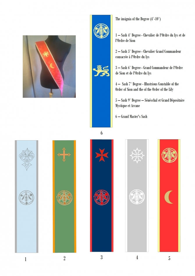 Sashes - Degrees 4° to 10° - Priory of Sion